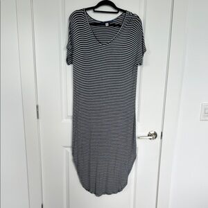 Striped Blue and White Maxi Dress